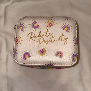 White jewelry box with rainbow designs
